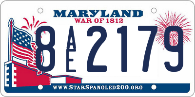 MD license plate 8AE2179