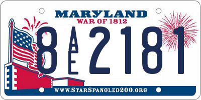 MD license plate 8AE2181