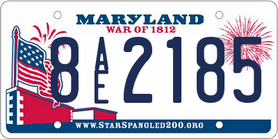 MD license plate 8AE2185