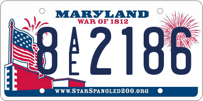 MD license plate 8AE2186