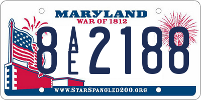 MD license plate 8AE2188
