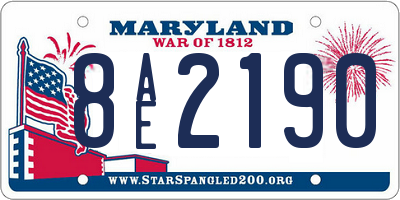 MD license plate 8AE2190