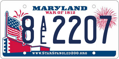 MD license plate 8AE2207