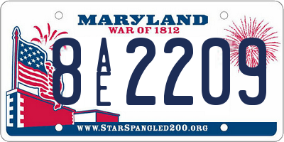 MD license plate 8AE2209