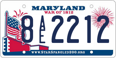 MD license plate 8AE2212