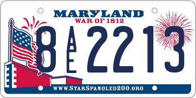 MD license plate 8AE2213