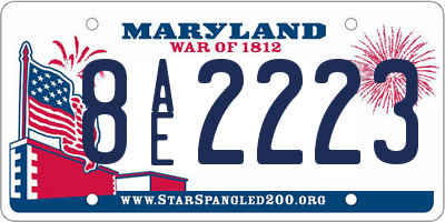MD license plate 8AE2223