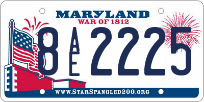MD license plate 8AE2225