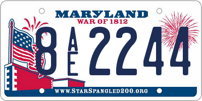 MD license plate 8AE2244