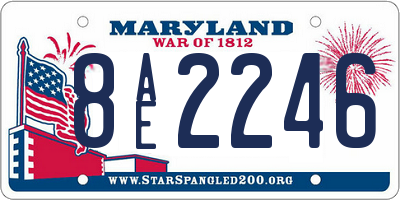 MD license plate 8AE2246