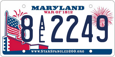 MD license plate 8AE2249