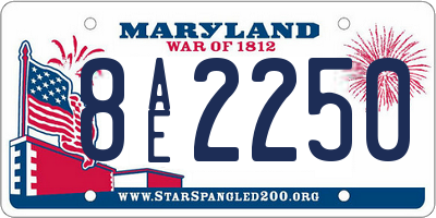MD license plate 8AE2250