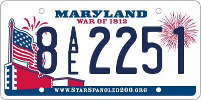 MD license plate 8AE2251
