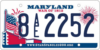 MD license plate 8AE2252
