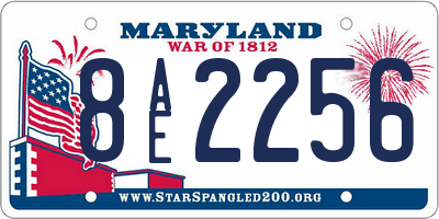 MD license plate 8AE2256