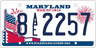 MD license plate 8AE2257