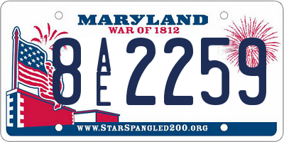 MD license plate 8AE2259