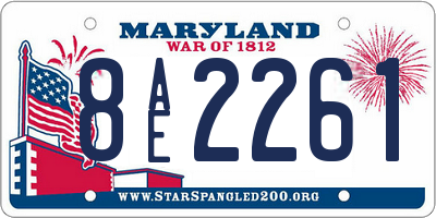 MD license plate 8AE2261