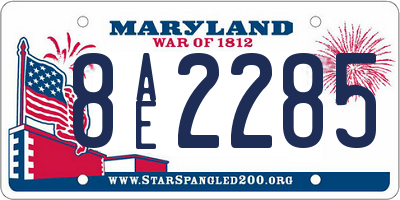 MD license plate 8AE2285