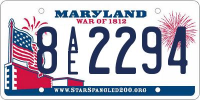 MD license plate 8AE2294