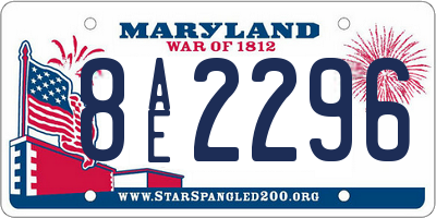 MD license plate 8AE2296