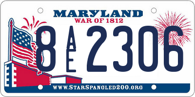 MD license plate 8AE2306