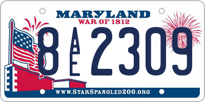 MD license plate 8AE2309