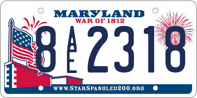 MD license plate 8AE2318