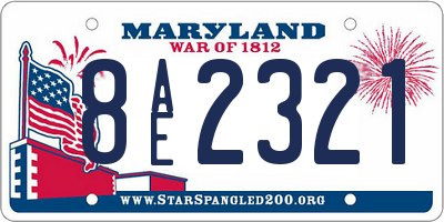 MD license plate 8AE2321