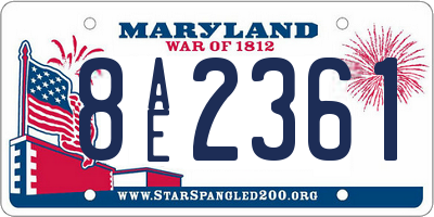 MD license plate 8AE2361