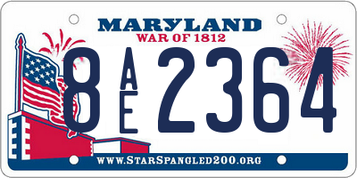 MD license plate 8AE2364