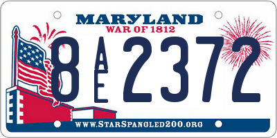 MD license plate 8AE2372