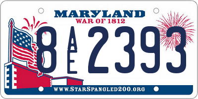 MD license plate 8AE2393