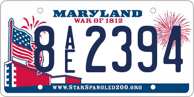 MD license plate 8AE2394