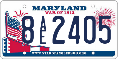 MD license plate 8AE2405