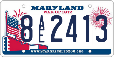 MD license plate 8AE2413