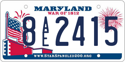MD license plate 8AE2415