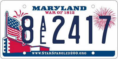 MD license plate 8AE2417