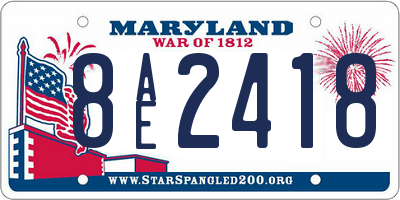 MD license plate 8AE2418