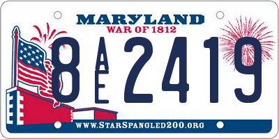 MD license plate 8AE2419