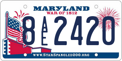 MD license plate 8AE2420