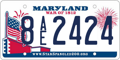 MD license plate 8AE2424
