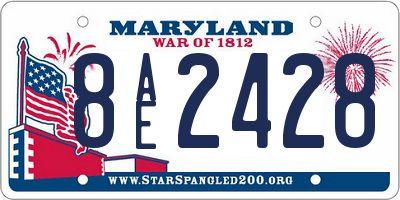 MD license plate 8AE2428