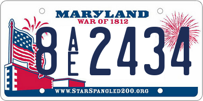 MD license plate 8AE2434