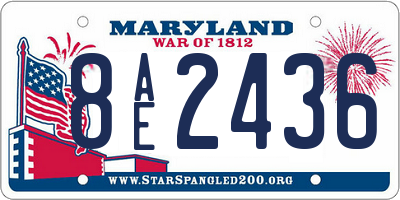 MD license plate 8AE2436