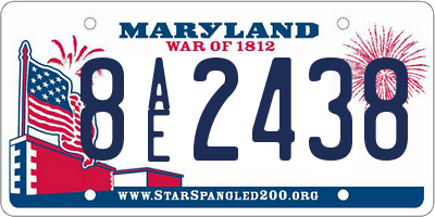 MD license plate 8AE2438