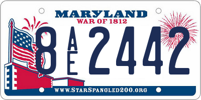 MD license plate 8AE2442