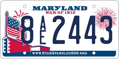 MD license plate 8AE2443