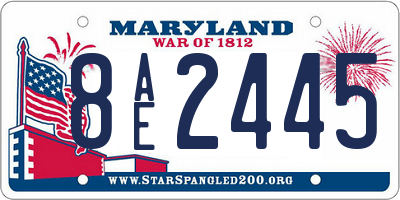 MD license plate 8AE2445