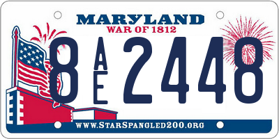 MD license plate 8AE2448